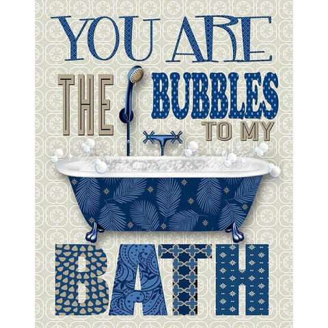 Bubble Bath White Modern Wood Framed Art Print by Knutsen, Conrad