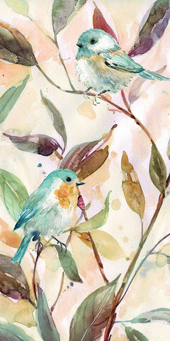 Bird Sanctuary I White Modern Wood Framed Art Print with Double Matting by Robinson, Carol