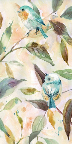 Bird Sanctuary White Modern Wood Framed Art Print with Double Matting by Robinson, Carol