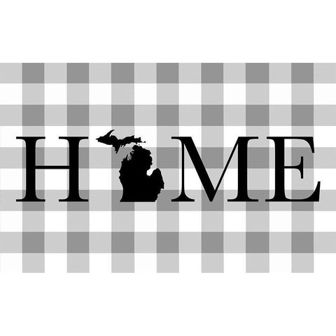 Michigan Home Black Modern Wood Framed Art Print by Designs, CAD