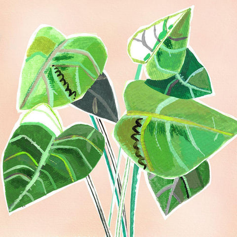 Abstract Elephant Ear White Modern Wood Framed Art Print by Pope, Katherine and Elizabeth