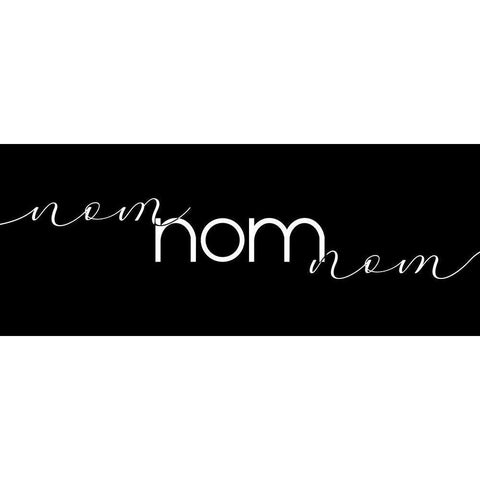 Nom Nom Nom Black Modern Wood Framed Art Print with Double Matting by Designs, CAD
