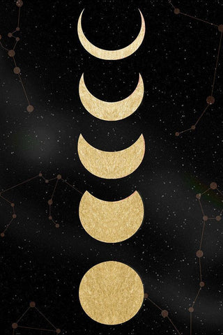 Lunar Constellations White Modern Wood Framed Art Print with Double Matting by Santiago, Daniela