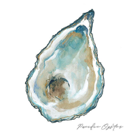 Pacific Oyster White Modern Wood Framed Art Print by Robinson, Carol