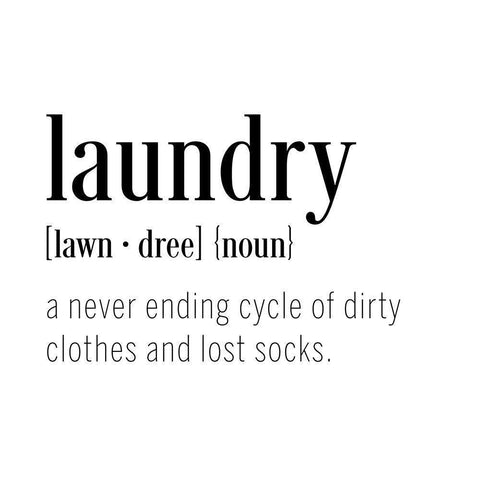 Laundry Definition Black Modern Wood Framed Art Print with Double Matting by CAD Designs