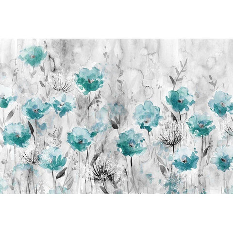 Poppy Garden Black Modern Wood Framed Art Print with Double Matting by Robinson, Carol