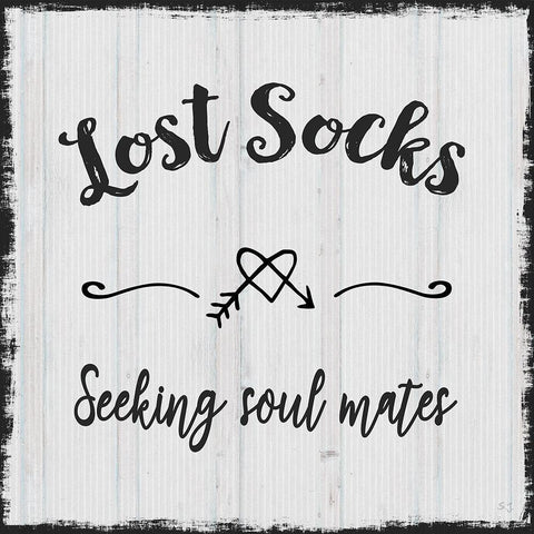 Lost Socks Black Ornate Wood Framed Art Print with Double Matting by Jill, Susan