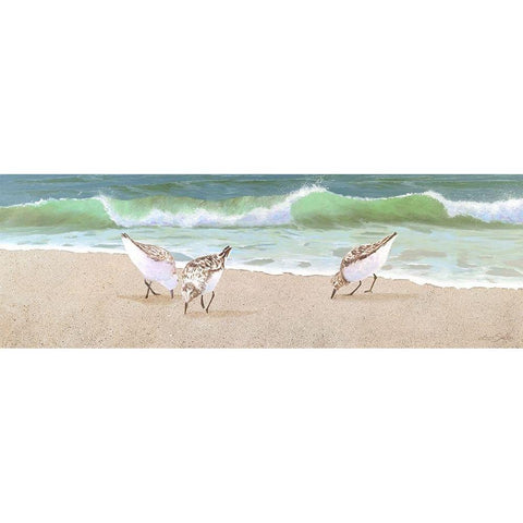 Beach Buddies White Modern Wood Framed Art Print by Seslar, Lin