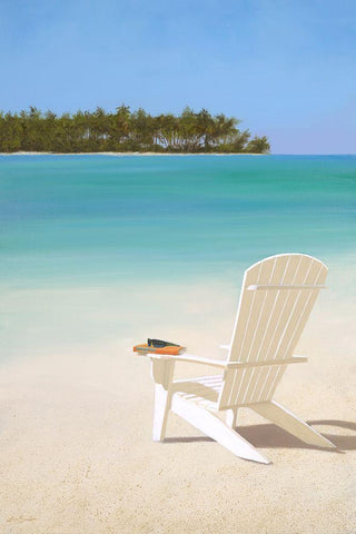 Beachfront Property White Modern Wood Framed Art Print with Double Matting by Seslar, Lin