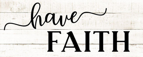 Have Faith White Modern Wood Framed Art Print with Double Matting by CAD Designs