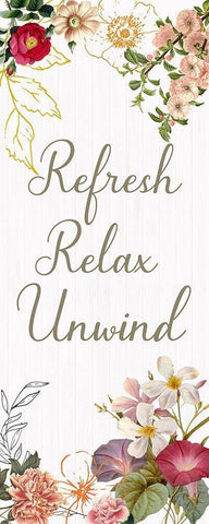 Refresh, Relax, Unwind White Modern Wood Framed Art Print with Double Matting by Jill, Susan