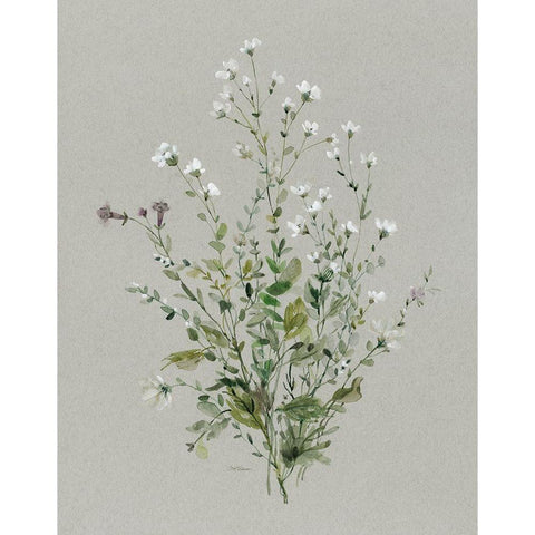Bouquet of Grace I White Modern Wood Framed Art Print by Robinson, Carol
