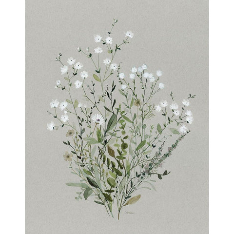 Bouquet of Grace II White Modern Wood Framed Art Print by Robinson, Carol