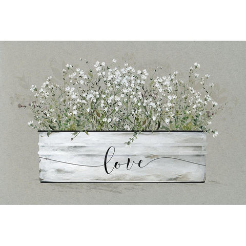 Bouquet of Grace Bucket Love Black Modern Wood Framed Art Print by Robinson, Carol