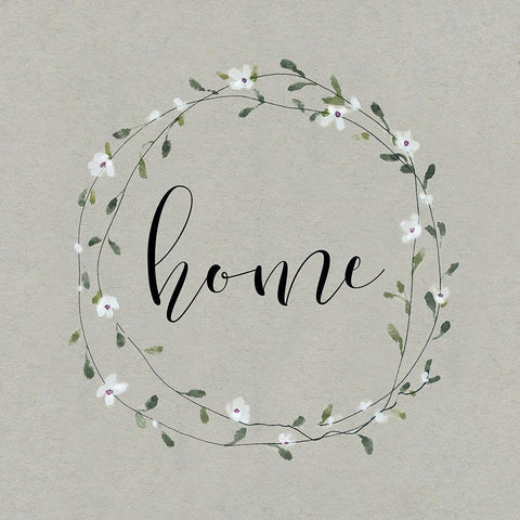 Bouquet of Grace Home Wreath Gold Ornate Wood Framed Art Print with Double Matting by Robinson, Carol