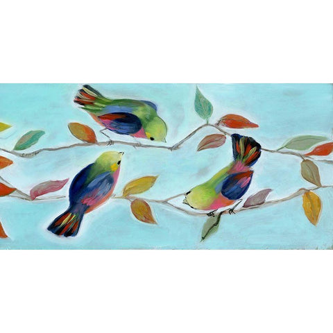 Bitty Birds I Gold Ornate Wood Framed Art Print with Double Matting by Brooks, Donna