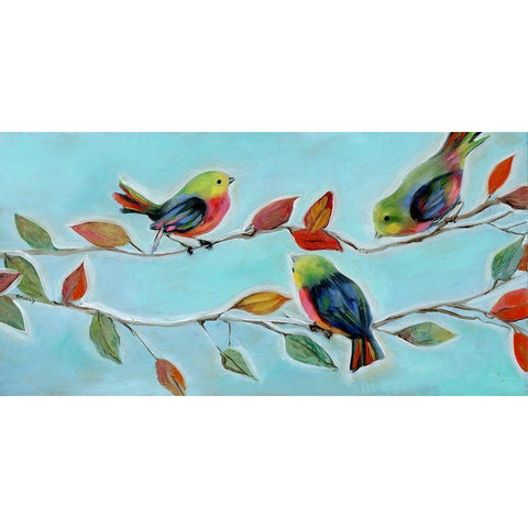Bitty Birds II Black Modern Wood Framed Art Print with Double Matting by Brooks, Donna