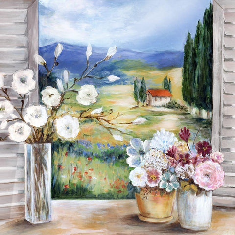 Afternoon in Tuscany White Modern Wood Framed Art Print by Dunlap, Marilyn