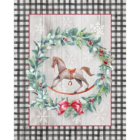 Rocking Horse Black Modern Wood Framed Art Print with Double Matting by Knutsen, Conrad