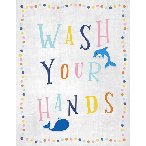 Wash Your Hands White Modern Wood Framed Art Print by Carpentieri, Natalie