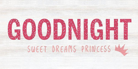 Princess Goodnight White Modern Wood Framed Art Print with Double Matting by Carpentieri, Natalie
