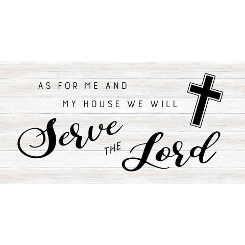 Serve the Lord White Modern Wood Framed Art Print by CAD Designs