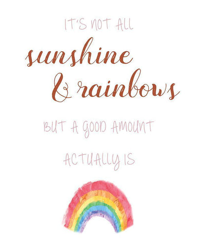 Sunshine and Rainbows White Modern Wood Framed Art Print with Double Matting by Murray, Amanda