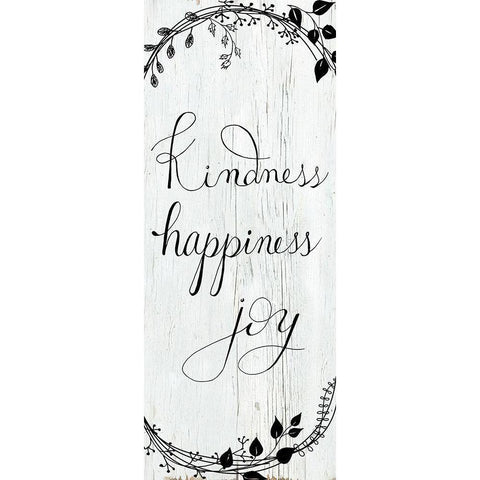 Kindness-Happiness-Joy Gold Ornate Wood Framed Art Print with Double Matting by Santiago, Daniela
