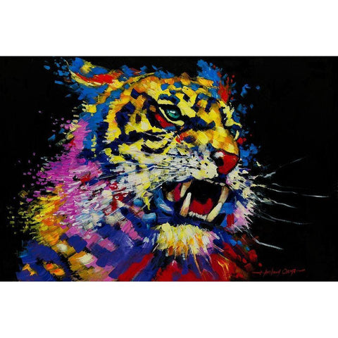 Tiger White Modern Wood Framed Art Print by Orme, E. Anthony