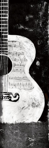 Accoustic Evening White Modern Wood Framed Art Print with Double Matting by Knutsen, Conrad