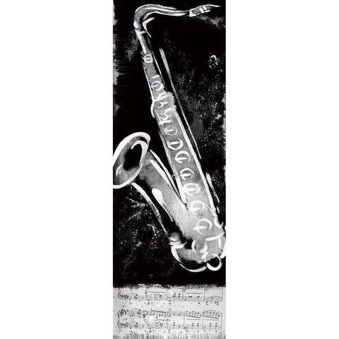 Jam Session Black Modern Wood Framed Art Print by Knutsen, Conrad