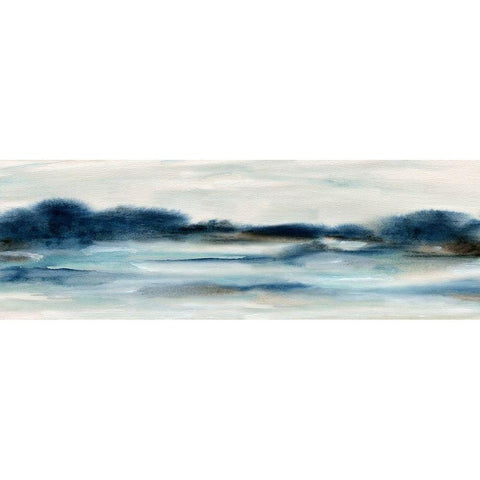 Panoramic Bayside Black Modern Wood Framed Art Print with Double Matting by Robinson, Carol