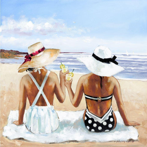 Ladies with Lemonade White Modern Wood Framed Art Print with Double Matting by Orme, E. Anthony