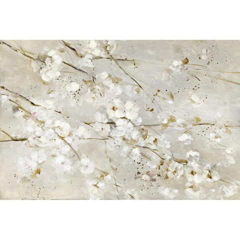 Soft Spring Blossoms White Modern Wood Framed Art Print by Swatland, Sally