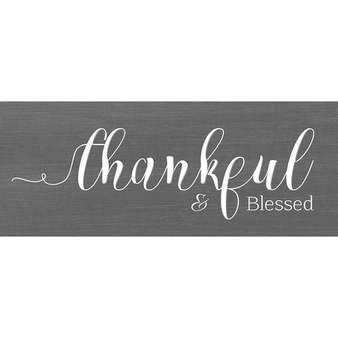 Thankful Black Modern Wood Framed Art Print with Double Matting by Santiago, Daniela