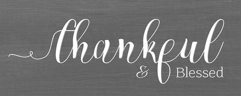 Thankful White Modern Wood Framed Art Print with Double Matting by Santiago, Daniela