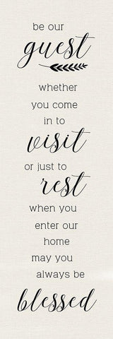 Be Our Guest Black Ornate Wood Framed Art Print with Double Matting by CAD Designs