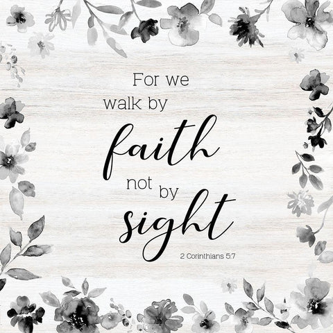 Walk by Faith Black Ornate Wood Framed Art Print with Double Matting by Robinson, Carol