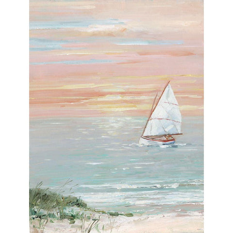 Come Sail Away White Modern Wood Framed Art Print by Swatland, Sally