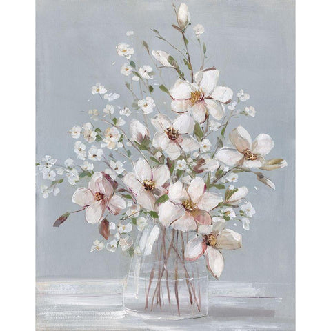 Magnolia Romance White Modern Wood Framed Art Print by Swatland, Sally