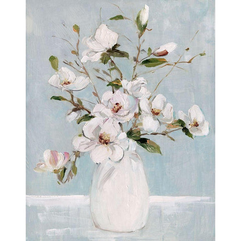 Magnolia Charm Black Modern Wood Framed Art Print by Swatland, Sally