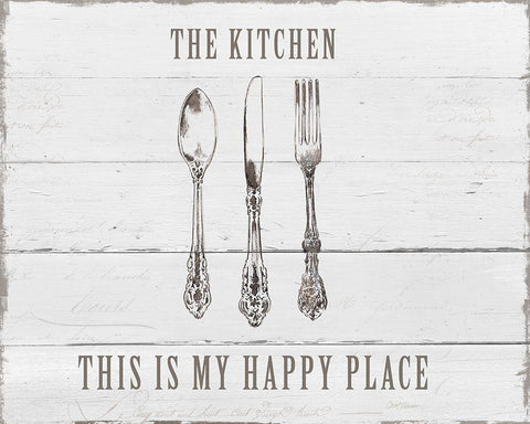 Kitchen Happy White Modern Wood Framed Art Print with Double Matting by Robinson, Carol