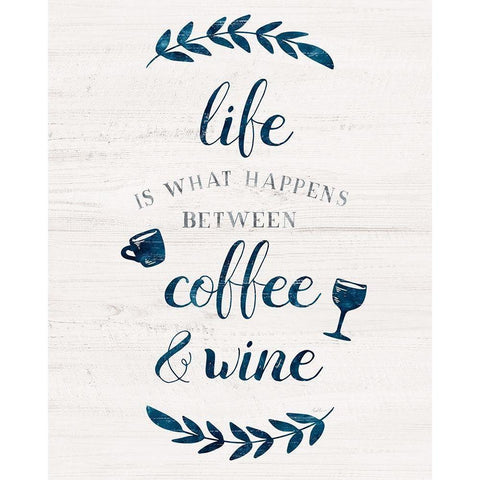 Between Coffee and Wine Black Modern Wood Framed Art Print with Double Matting by Carpentieri, Natalie