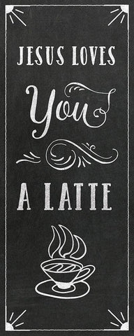 Love You A Latte White Modern Wood Framed Art Print with Double Matting by Murray, Amanda