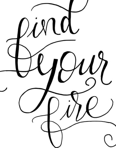 Find Your Fire Black Ornate Wood Framed Art Print with Double Matting by Murray, Amanda