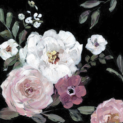 Rose Garden Romance I Black Modern Wood Framed Art Print by Swatland, Sally