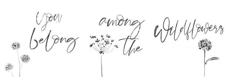 Among the Wildflowers White Modern Wood Framed Art Print with Double Matting by CAD Designs