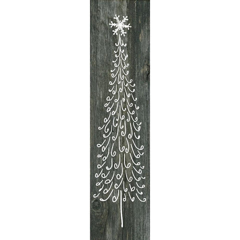 White Wood Tree II Gold Ornate Wood Framed Art Print with Double Matting by Robinson, Carol