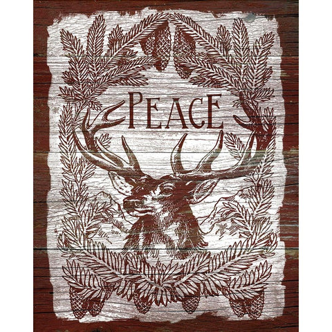 Red Wood Peace Black Modern Wood Framed Art Print with Double Matting by Robinson, Carol