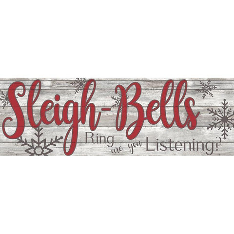 Sleigh Bells Black Modern Wood Framed Art Print by Craven, Katrina